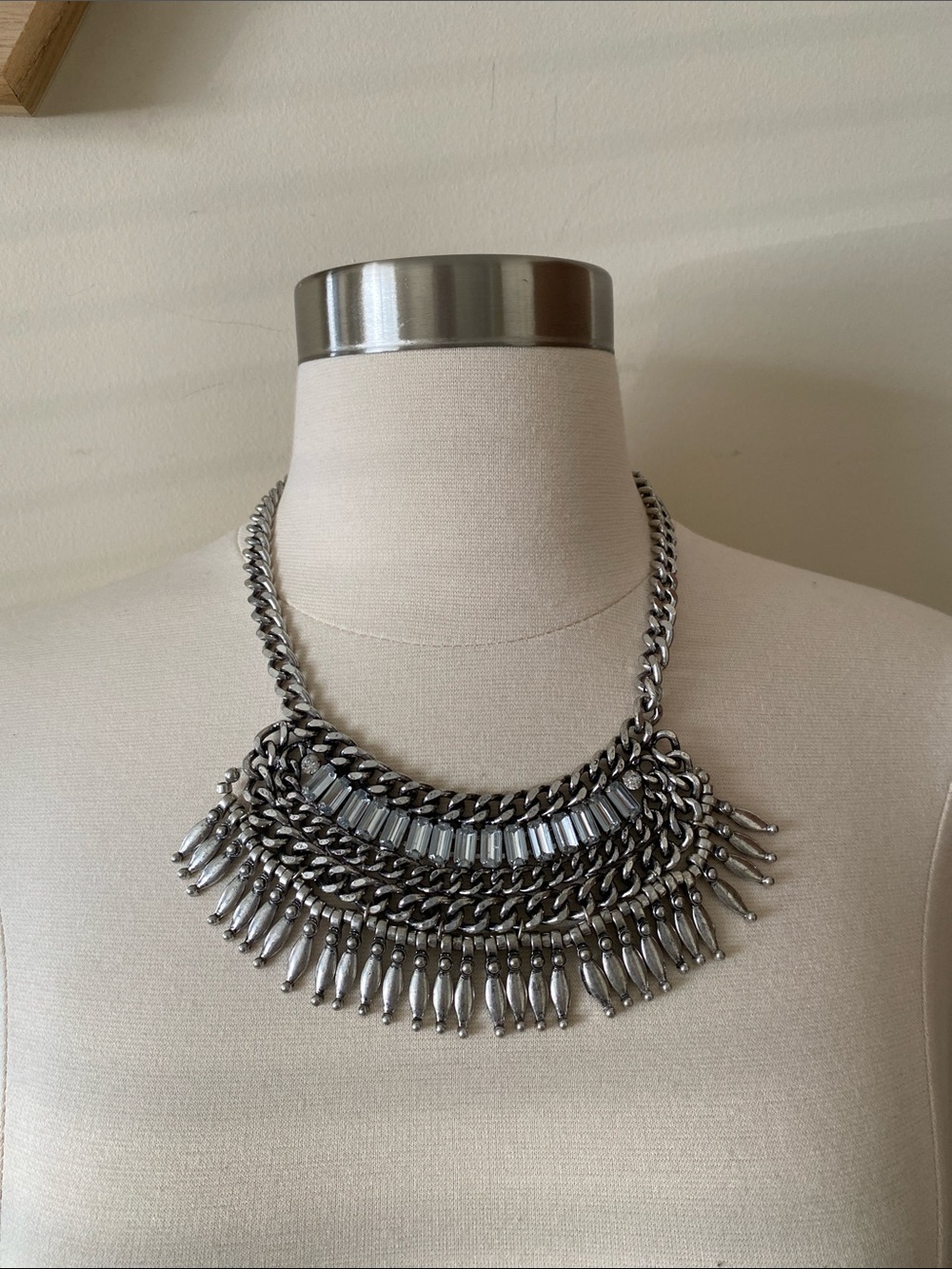 Forever 21 Silver-Tone Layered Fringe Necklace